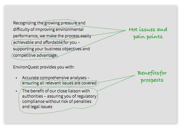 EnvironQuest brochure copywriting excerpt b