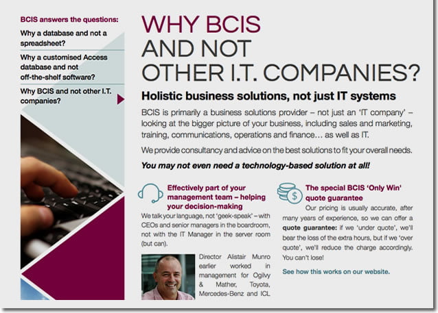 bcis brochure copywriting